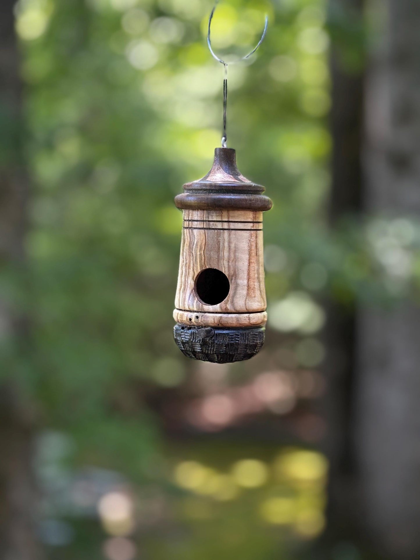 Handmade Ambrosia Maple Hummingbird Bird House: One-of-a-Kind Bird Nester